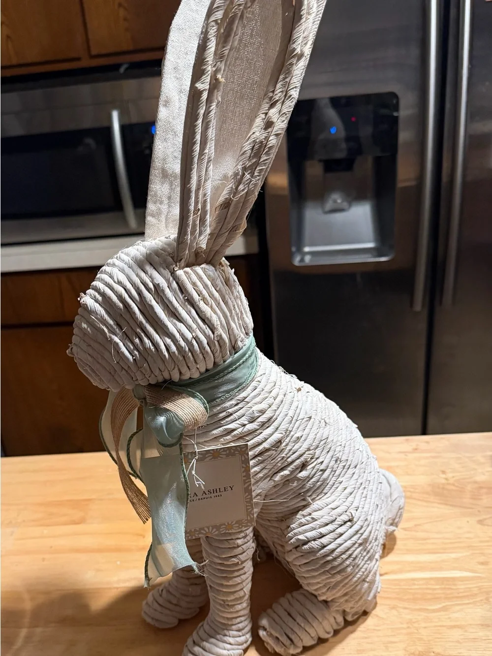 Laura Ashley Cream and Light Green Decorative Bunny Figurine